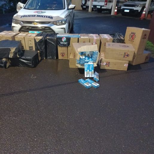 Carro é apreendido com cigarros avaliados em R$ 230 mil em Itapiranga