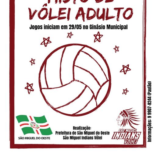 Campeonato municipal misto de Vôlei adulto inicia neste mês em SMOeste