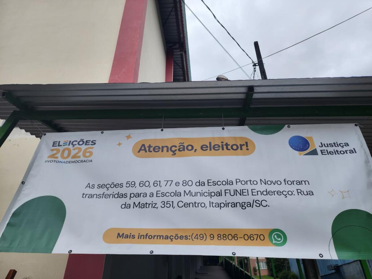 Justiça Eleitoral reforça mudança em local de votação em Itapiranga
