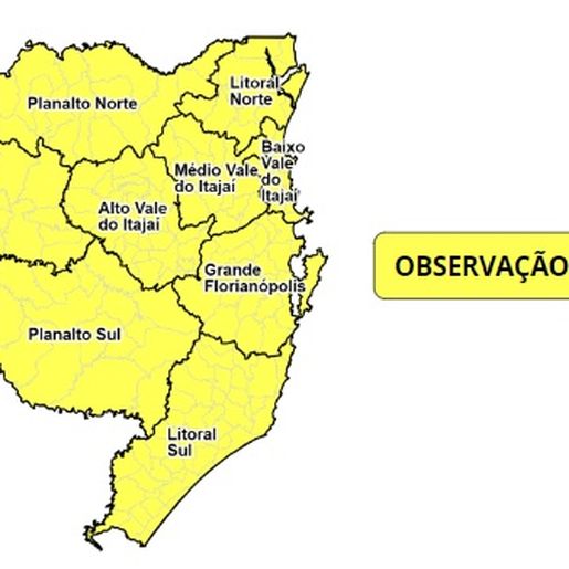 SC tem alerta de “perigo potencial” para temporais e granizo