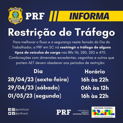 PRF inicia Operação Dia do Trabalhador 2023; saiba mais