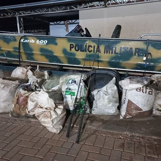 Polícia Ambiental faz grande apreensão de material de pesca no Rio Uruguai