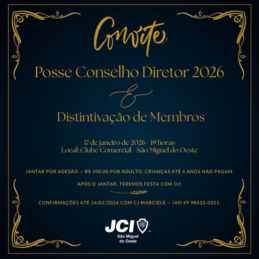 JCI SMO empossa nova diretoria neste sábado; Bernardo Cerezer é o novo presidente