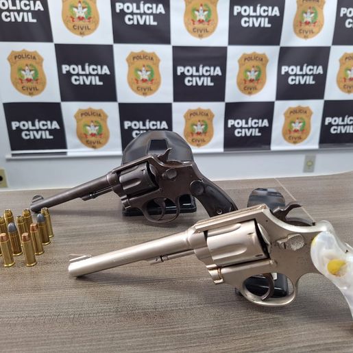 Armas de fogo e munições são apreendidas em Campo Erê