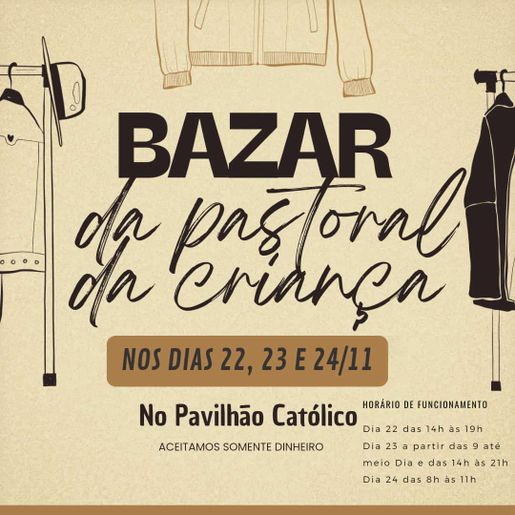 Bazar da Pastoral da Criança acontece neste final de semana em Iporã do Oeste