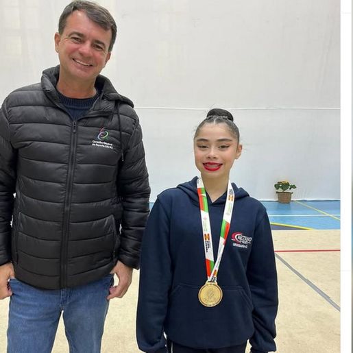 Jovem de 13 anos, conquista ouro na ginástica rítmica do Jesc em São Miguel do Oeste