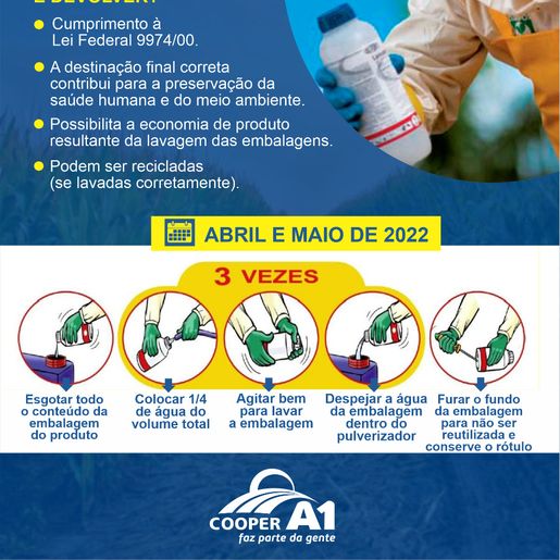 Cooperativa promove recolha de embalagens de agrotóxicos