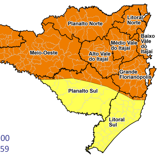 Sistema de baixa pressão traz temporais e risco de granizo em SC nesta quinta