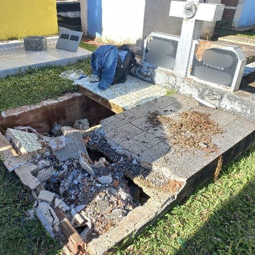 Polícia encontra mochila com produtos furtados escondida em cemitério de São José do Cedro