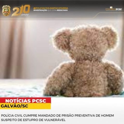 Suspeito de estupro de vulnerável é detido no interior de São Lourenço do Oeste
