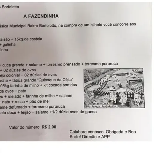 Rifa da Fazendinha de SC volta com galo "de bombacha" e porco entre os prêmios após viralizar