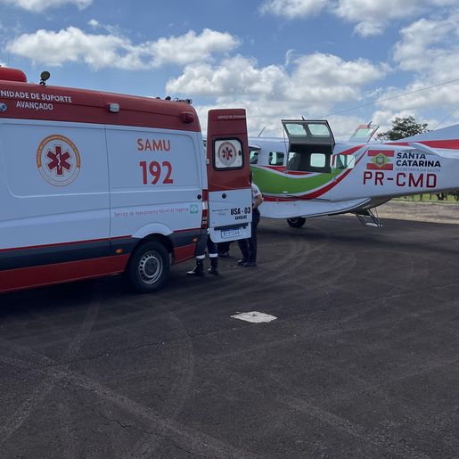 Bebê de sete meses é transferido de SMO para hospital em Joinville