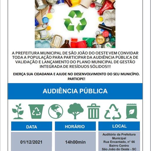 São João do Oeste identifica falhas no Plano Municipal de Resíduos Sólidos