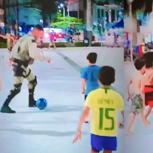 VÍDEO: Policiais aceitam convite curioso e fazem a alegria de crianças em SC