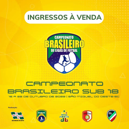 Campeonato Brasileiro de Futsal Sub-18 tem chaves e jogos da 1ª fase definidos