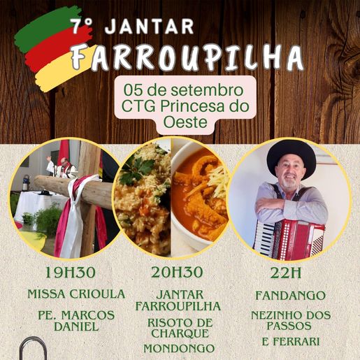 CTG Princesa do Oeste prepara Sétimo Jantar Farroupilha
