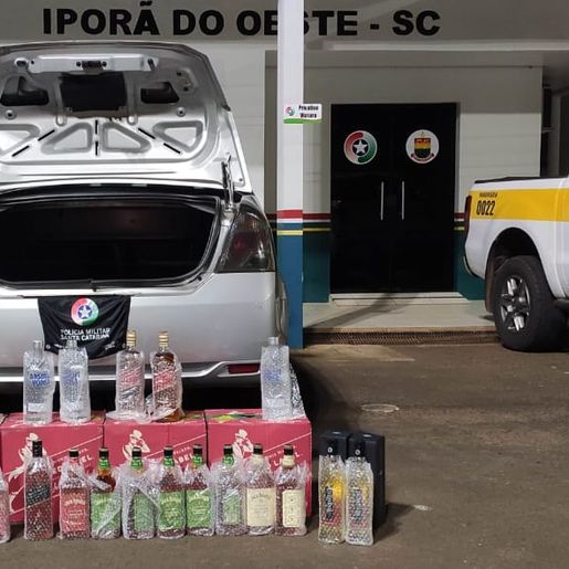 PMRv apreende produtos de contrabando na SC 163, em Iporã do Oeste