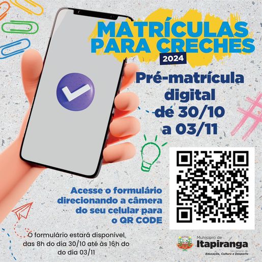 Itapiranga abre pré-matrículas de creches para o ano de 2024