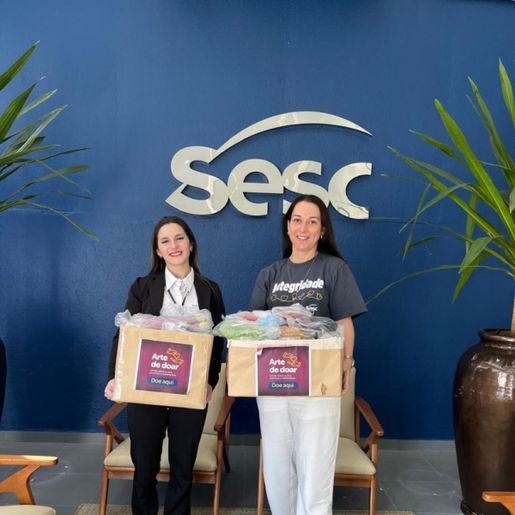 HRTGB recebe doação de materiais de lã do SESC para uso dos pacientes no inverno