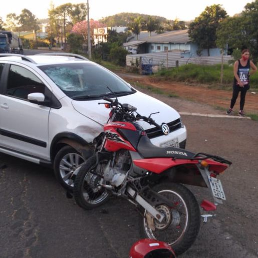 Colisão frontal deixa motociclista ferido na BR-163