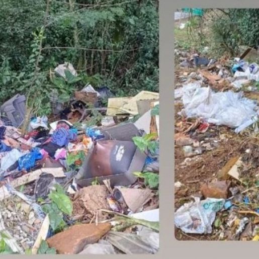 Suspeita é identificada por descarte irregular de lixo na SC-157 em Quilombo