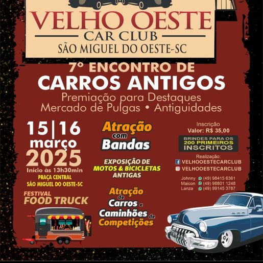São Miguel recebe encontro de carros antigos com expectativa de 600 veículos e 15 mil visitantes