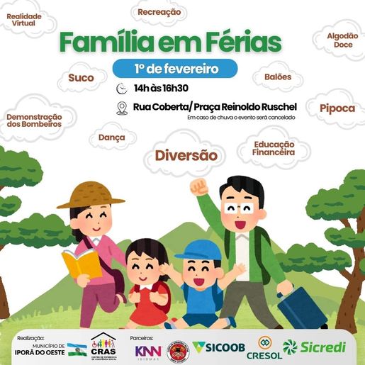 CRAS de Iporã do Oeste promove evento “Família em Férias” neste sábado