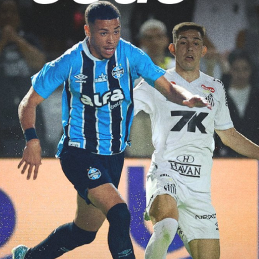 Grêmio sai na frente, mas cede empate ao Santos na Vila Belmiro