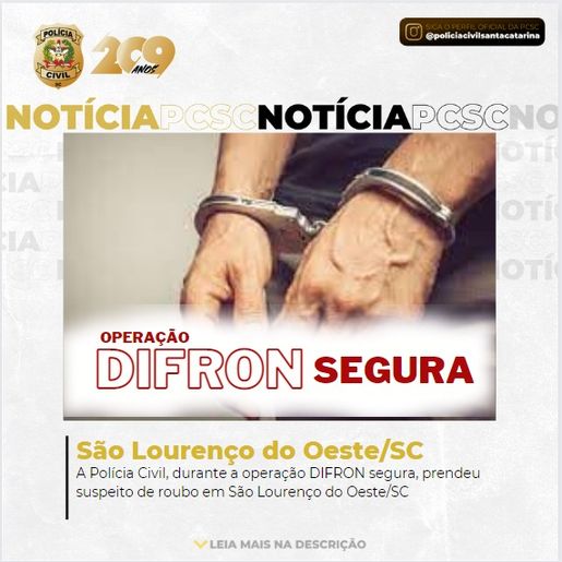 Homem suspeito de roubo é preso em operação