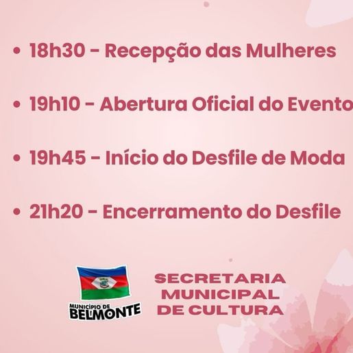 Dia da Mulher em Belmonte terá desfile de moda, sorteios e programação especial