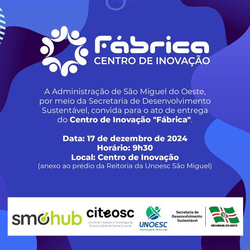 Centro de Inovação de SMO será inaugurado nesta terça-feira