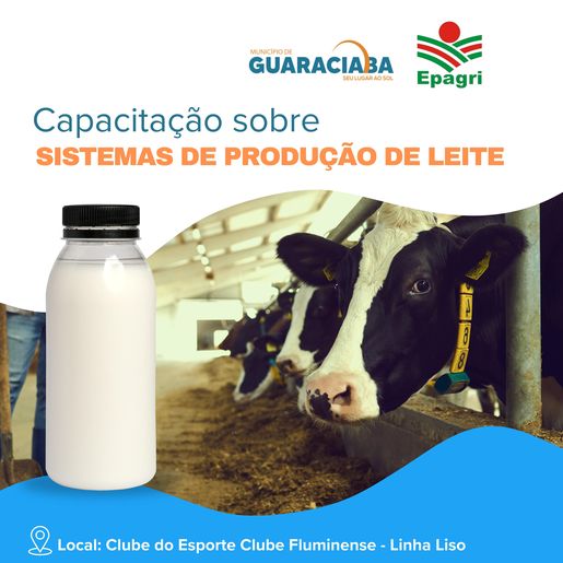 Guaraciaba promove capacitação sobre produção de leite no dia 24 de abril