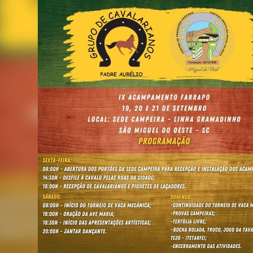 Grupo de Cavalarianos promove o 9º Acampamento Farrapo em SMO