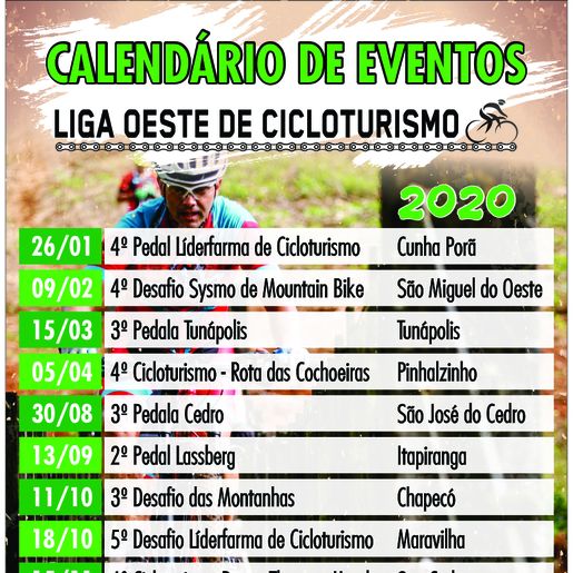 Grupos coletivos de ciclismo do Oeste lançam calendário de eventos do Cicloturismo