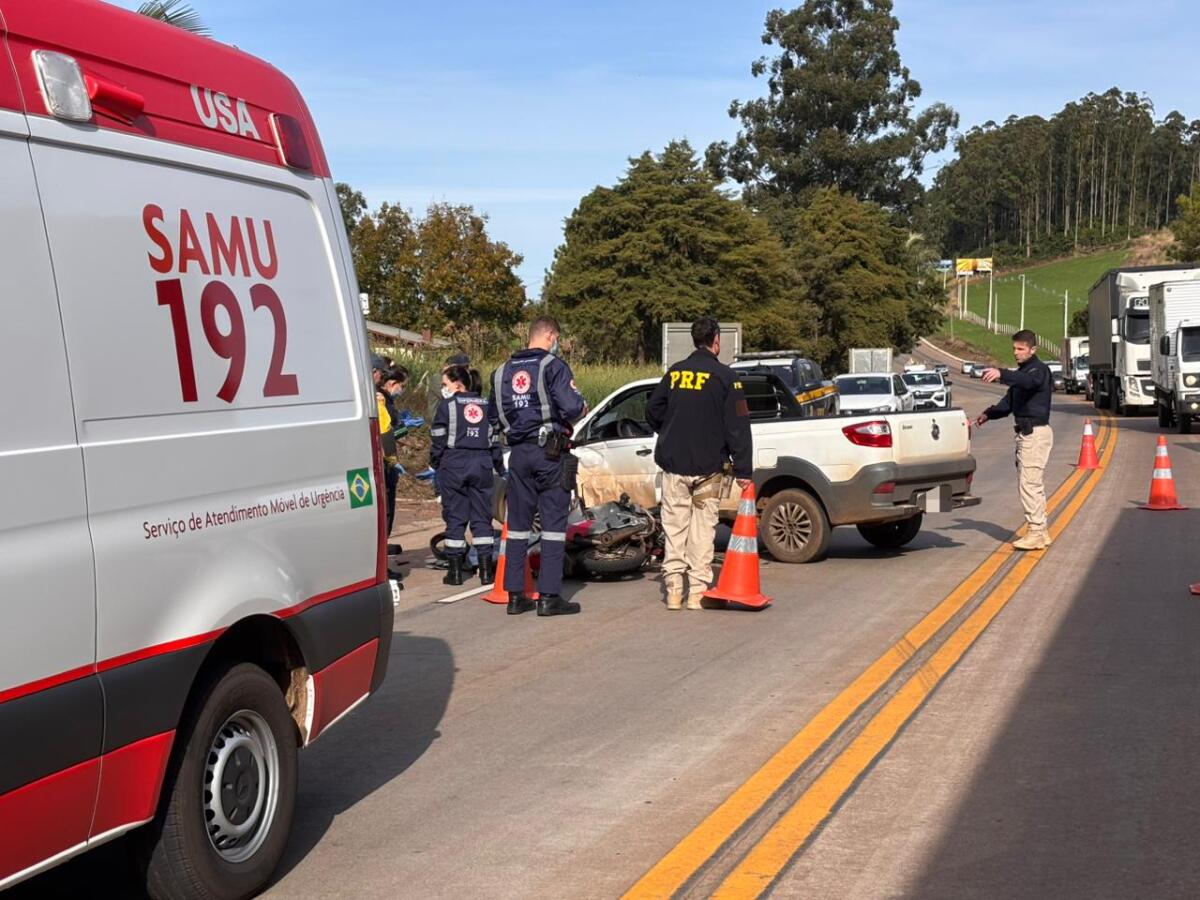 Mulher morre em grave acidente entre moto e carro na BR-163, em Guaraciaba