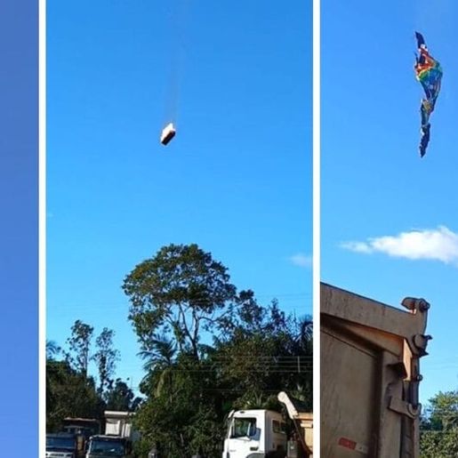 Balão pega fogo durante passeio em SC, cai e bombeiros confirmam mortos e feridos