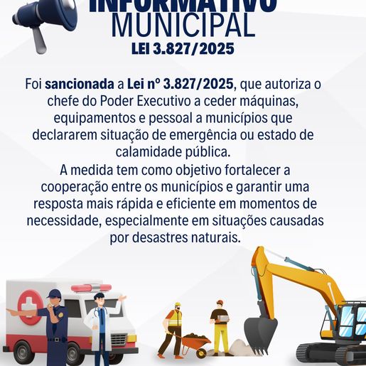 Guaraciaba sanciona lei que autoriza envio de máquinas para cidades em emergência