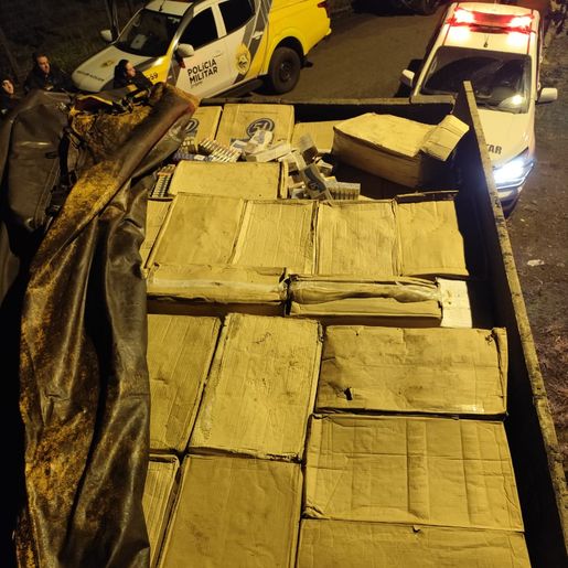 Ação conjunta apreende caminhão com carga ilegal em Barracão (PR)