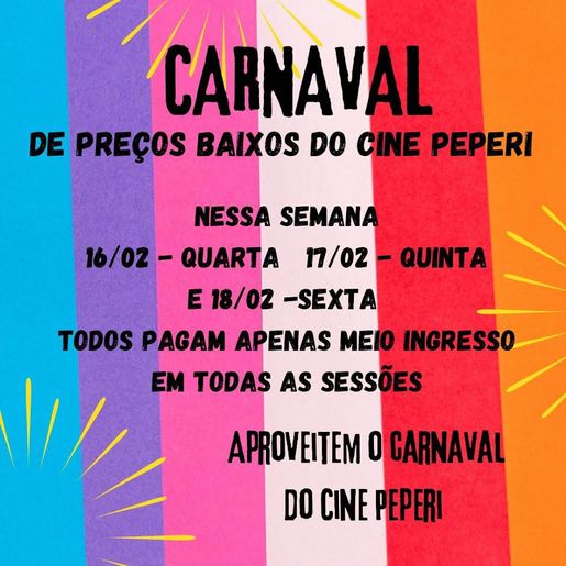 Campanha do meio ingresso continua nesta semana no Cine Peperi