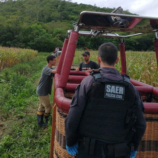 Balão com 9 pessoas cai durante passeio na divisa entre SC e RS