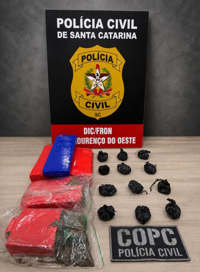 Casal é preso por tráfico de drogas após perseguição e tentativa de fuga em São Lourenço do Oeste