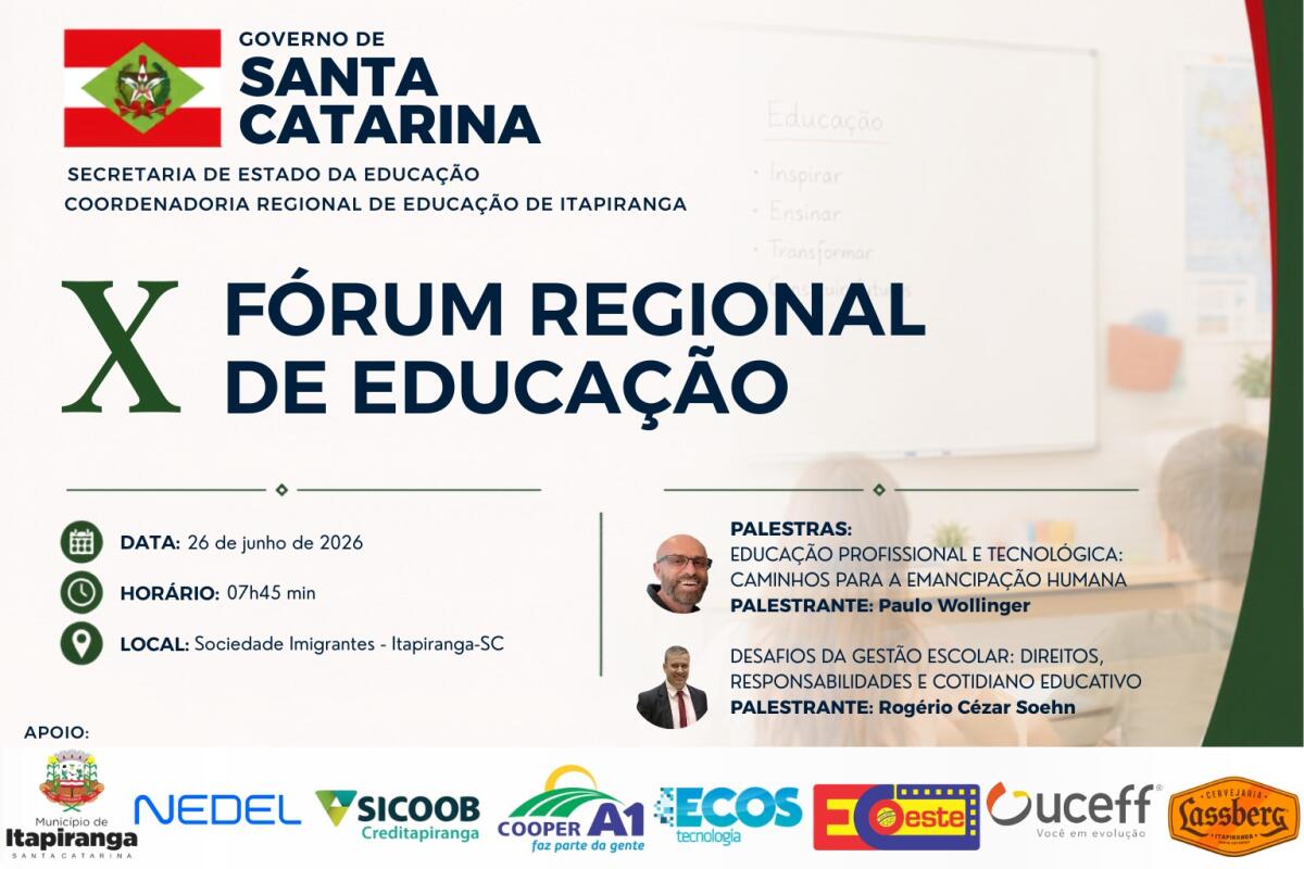Fórum Regional de Educação debate bullying e educação profissional em Itapiranga