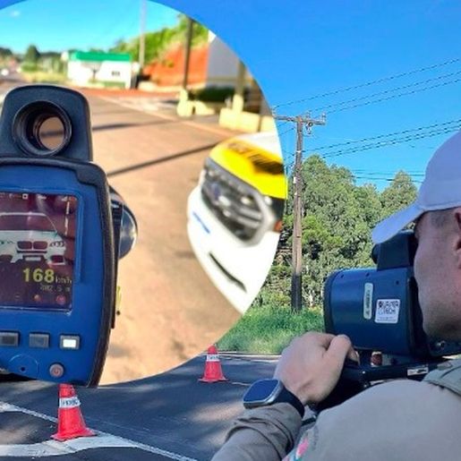 Carro é flagrado a 168 km/h em rodovia com máxima de 80 km/h no Oeste