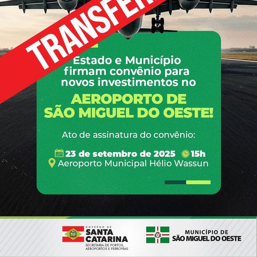 Assinatura de convênio para aeroporto de SMO é adiada para outubro