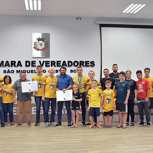 Câmara presta homenagem a destaques da Fórmula Truck, futebol americano e kickboxing