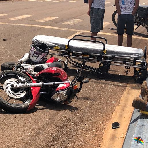 Colisão lateral deixa motociclista ferido em Iporã do Oeste