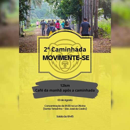 Lá Oficina promove a 2ª caminhada movimente-se em São José do Cedro com foco na saúde integral