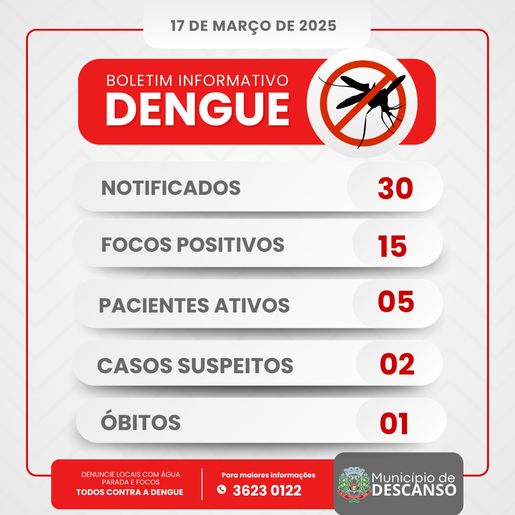 Descanso registra o primeiro óbito por dengue
