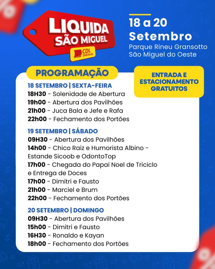 CDL divulga programação do Liquida São Miguel 2026