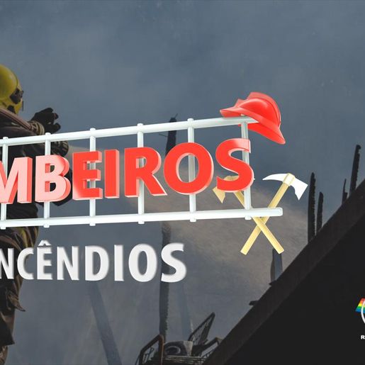 Bombeiros combatem incêndio em vegetação no interior